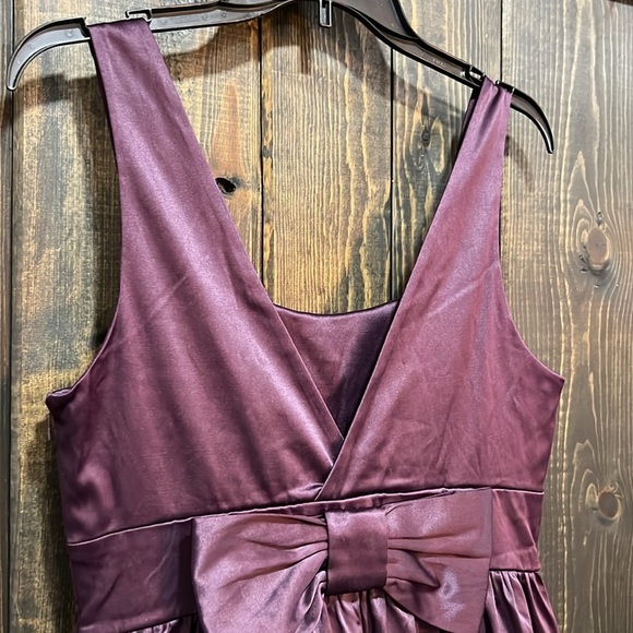 Forever 21 Fit & Flare Mini Dress Purple L Eggplant Bow Girly Y2K Party NWT - Picture 8 of 15